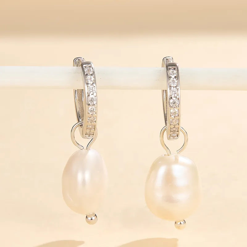 Pearl Plating Inlay Drop Earrings