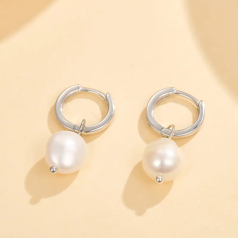 Pearl Plating Inlay Drop Earrings