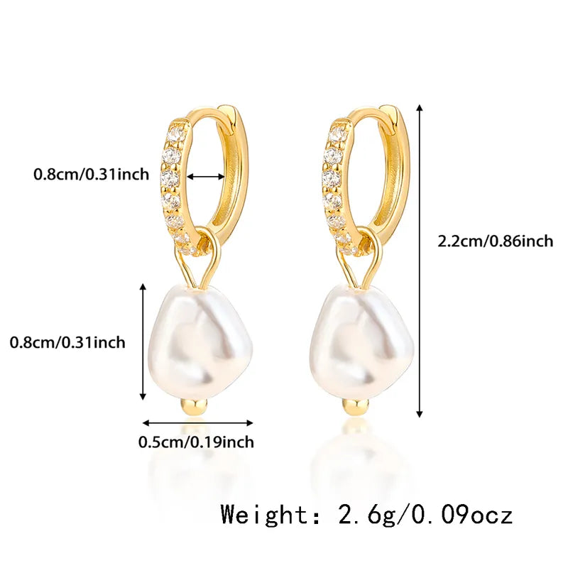 Pearl Plating Inlay Drop Earrings