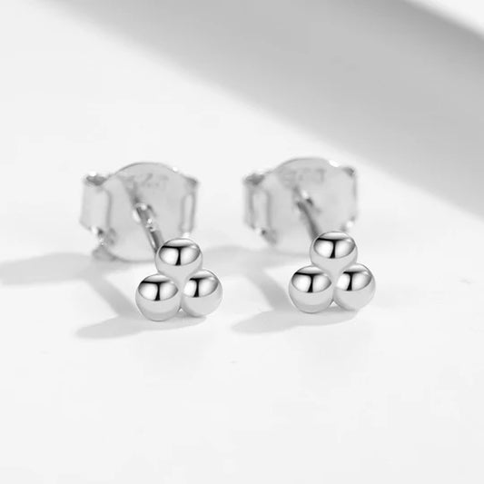 925 Sterling Silver Cluster Spheres Stud Earrings