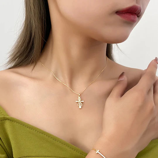 Endless Circle Cross Pendant Necklace