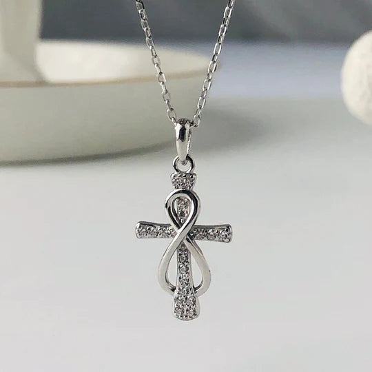 Endless Circle Cross Pendant Necklace